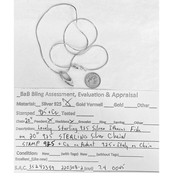 DU# Striking Sterling 925 Silver Ithacus Pendant & 20” Sterling 925 Chain - Picture 9 of 9